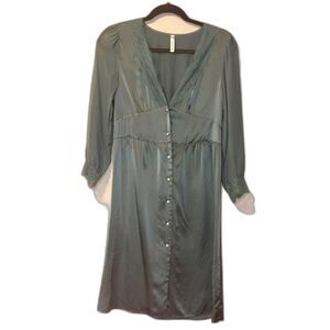 Jinsant silk night dress size M light jade